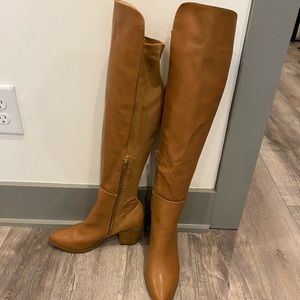 Tan knee high boots